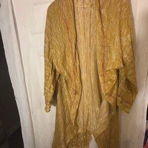 Cato Mustard and Pink Cardigan